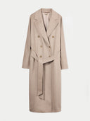 Women’s Belted Double-Breasted Cashmere Coat | GOBI UK #color_taupe