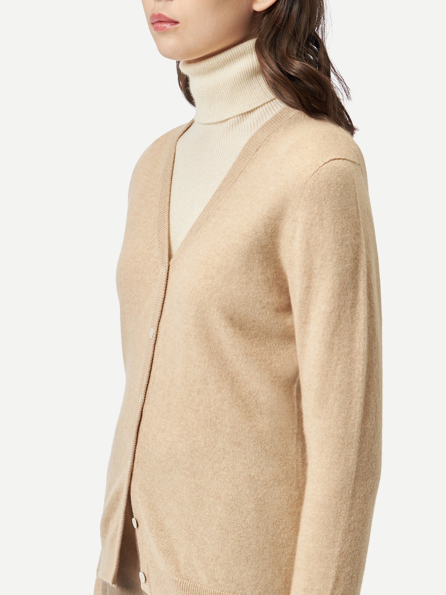 Organic Colour Essential Cashmere V-Neck Cardigan