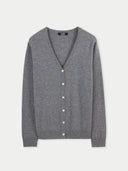 Women's Cashmere V-neck Cardigan Dim Grey - Gobi Cashmere #color_gray