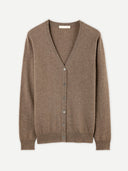 Women’s V-Neck Button Cashmere Cardigan Taupe | GOBI UK #color_taupe