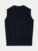 Women's Silk-Blend Sleeveless Knit Top Black | GOBI Cashmere #color_black
