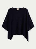 Timeless Knitted Poncho Navy Blazer - Gobi Cashmere #color_navy