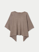 Women's Cashmere Timeless Knitted Poncho Taupe - Gobi Cashmere #color_taupe