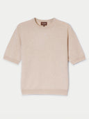 Women's Short-Sleeve Cashmere Jumper Beige | GOBI UK #color_beige
