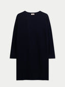 Women's Seamless Crewneck Cashmere Dress | GOBI UK #color_navy