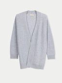 Ajour Knit Open-Front Cashmere Cardigan High Rise - Gobi Cashmere #color_light-gray