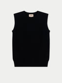 Timeless Cashmere Crewneck Vest Black - Gobi Cashmere #color_black