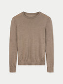 Organic Colour Women C-Neck Cashmere Jumper Taupe - Gobi Cashmere #color_taupe
