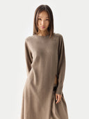 Women’s Cashmere Side-Slit Maxi Dress | GOBI UK #color_taupe