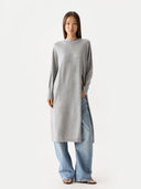 Women’s Cashmere Side-Slit Maxi Dress | GOBI UK #color_light-gray