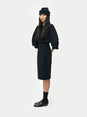 Cashmere Sculptural Dress | GOBI UK #color_black