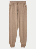 Beige sweatpants with a drawstring on a light gray background. #color_taupe