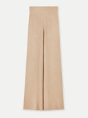 A pair of beige wide-leg cashmere pants with a high waist and featherlight design. #color_beige
