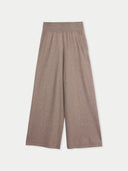 Organic Colour Wide-Leg Cashmere Trousers Taupe - Gobi Cashmere #color_taupe