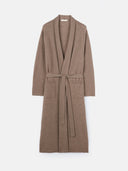 Women's Organic Colour Long Cashmere Robe Taupe - Gobi Cashmere #color_taupe