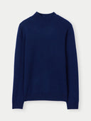 Essential Cashmere Mock Neck Jumper Navy - Gobi Cashmere #color_navy-blue