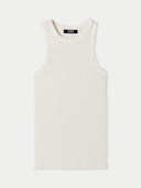 Ribbed Cotton Silk Cashmere Blend Tank Top Whisper White - Gobi Cashmere #color_whisper-white