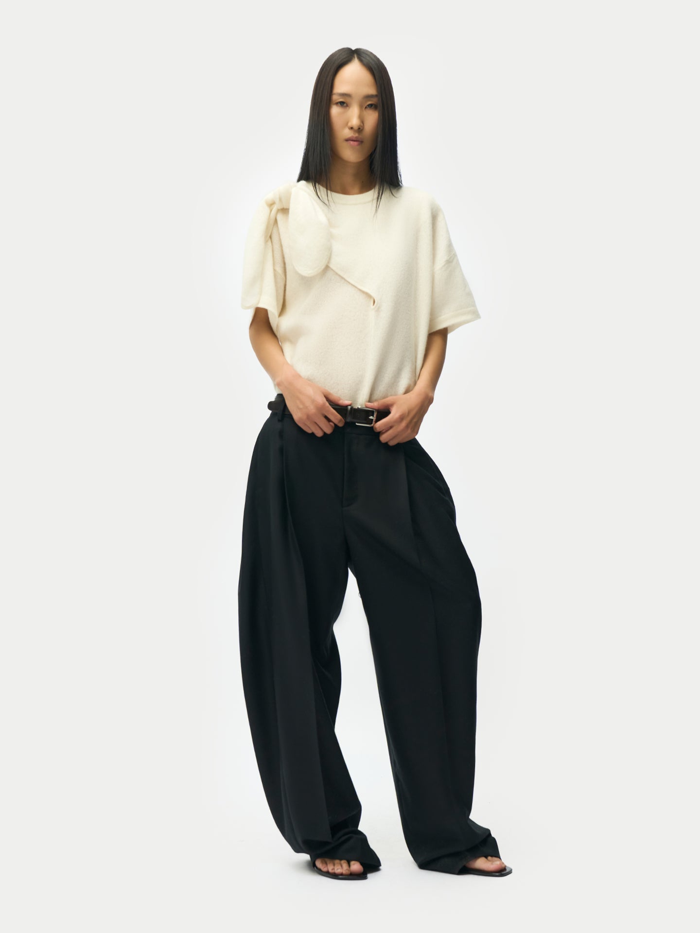 Barrel-Leg Cashmere Trousers