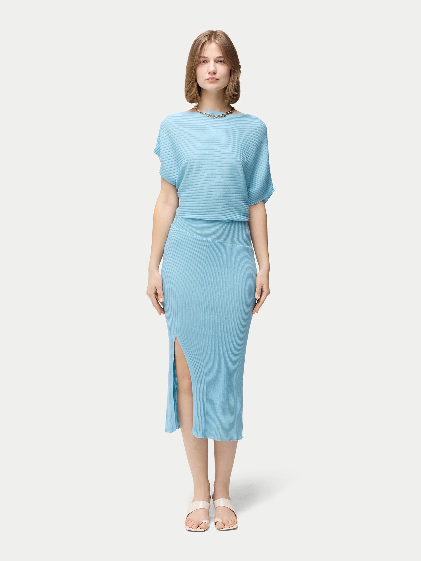 Cashmere Asymmetric Silk Dress