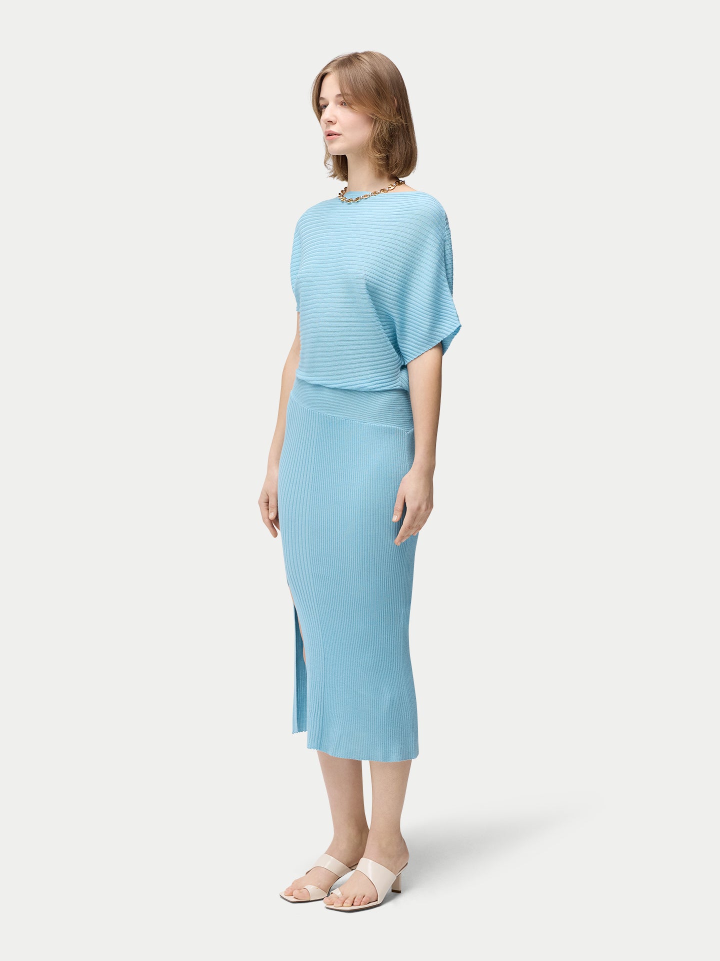Cashmere Asymmetric Silk Dress