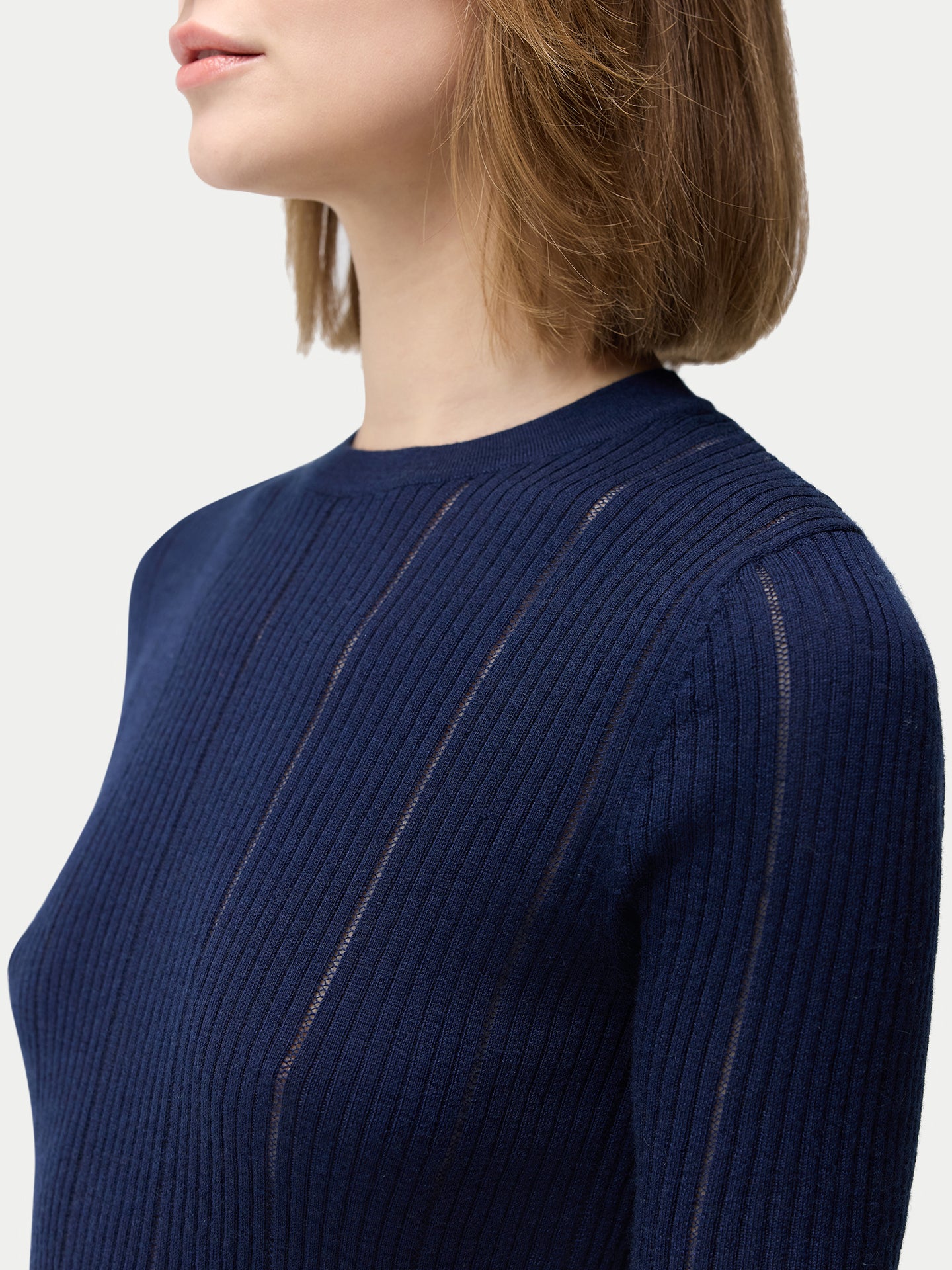 Ajour-Knit Cashmere Silk Top