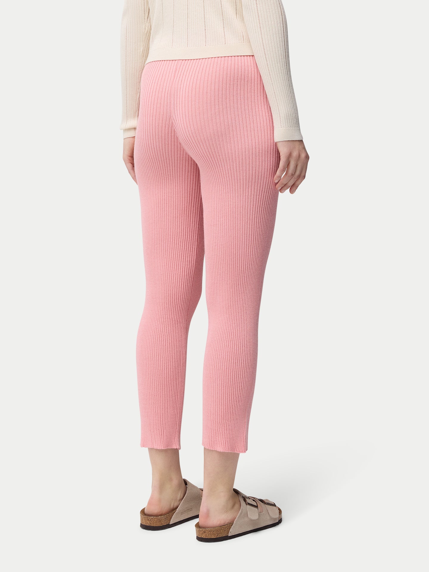 Rib-Knit Cashmere Silk Pants