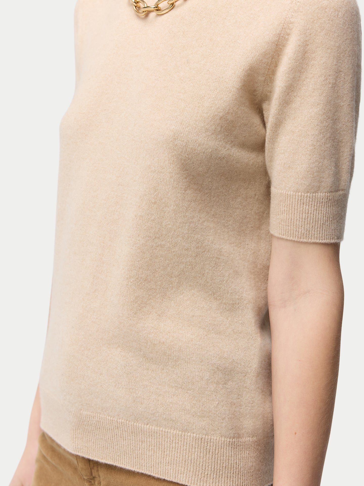Organic Colour Crew Neck Cashmere Top