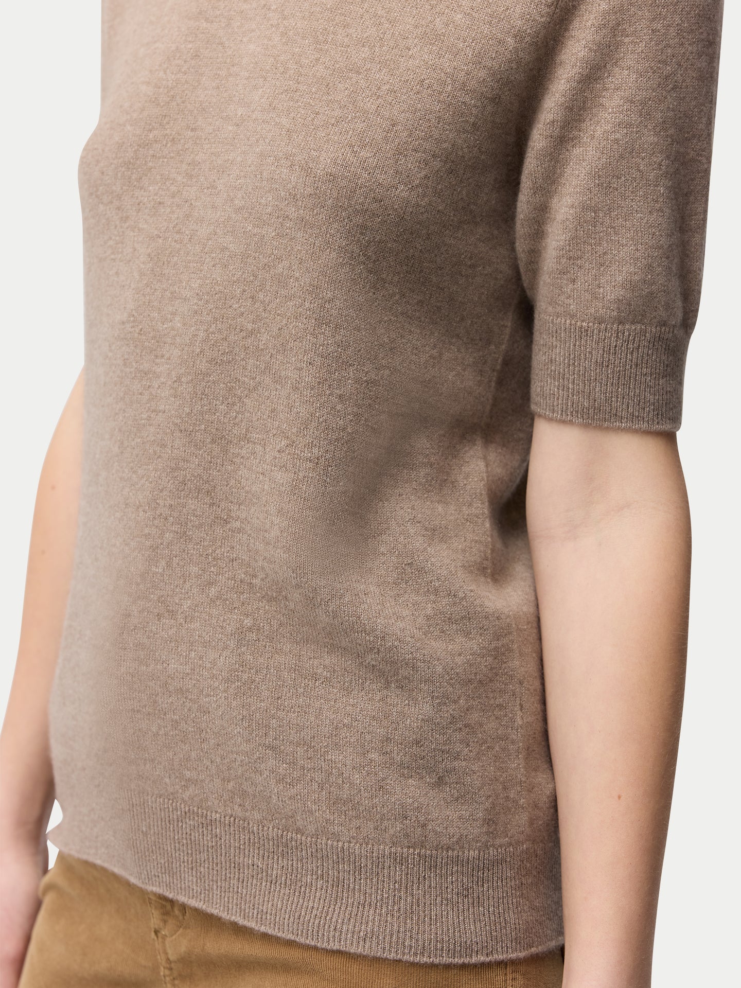 Organic Colour Crew Neck Cashmere Top