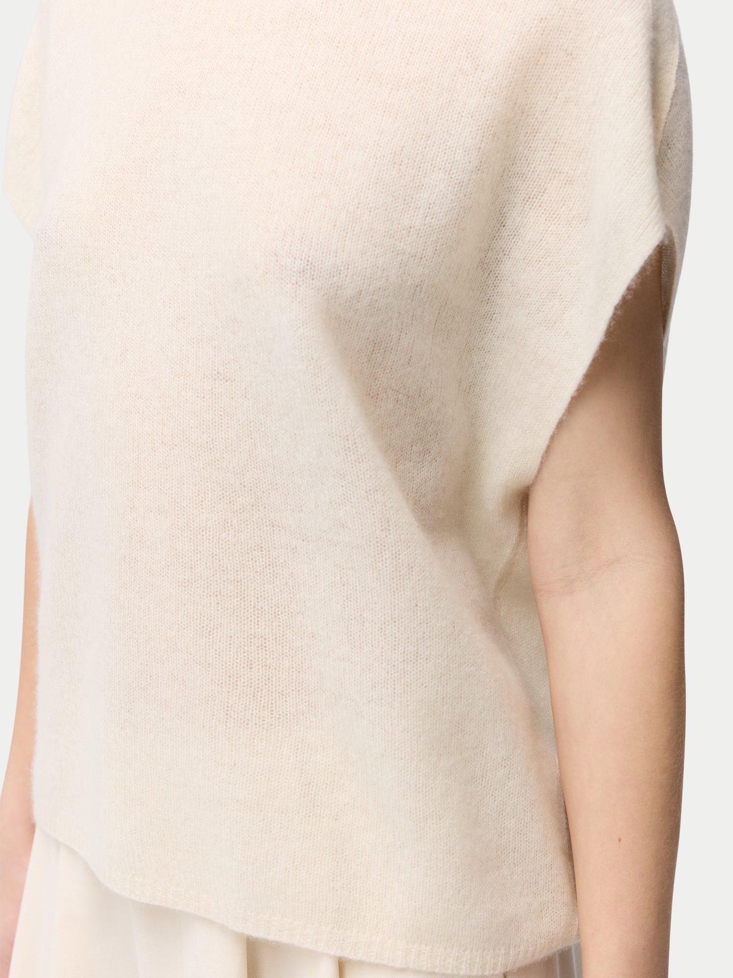 Organic Colour Batwing Short-Sleeved Cashmere Top