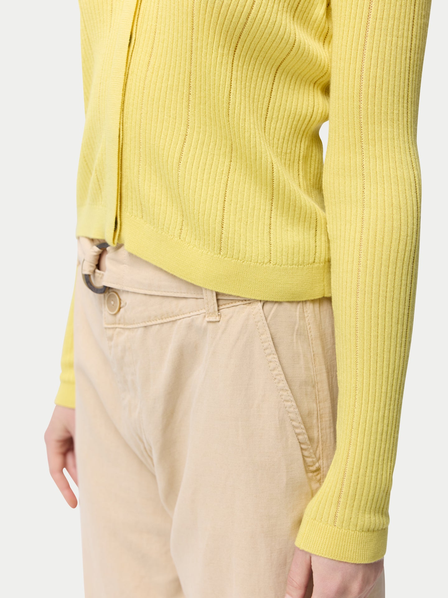 Hidden Button-Front Cashmere Silk Cardigan