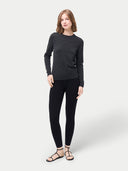 Women's Silk Cashmere Leggings Black - Gobi Cashmere #color_black