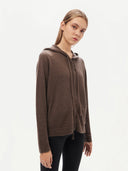Women’s Cashmere Hoodie Cocoa - GOBI Cashmere - Sports Casual #color_brown