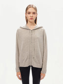 Women’s Cashmere Hoodie Dawn Blue - GOBI Cashmere - Sports Casual #color_steel-silver