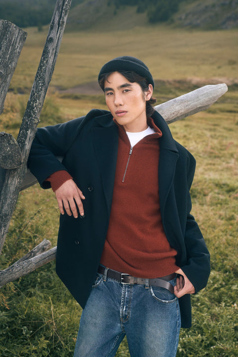Unisex Cashmere Grandpa Hat, editorial photo