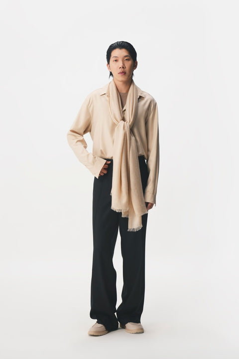 Lightweight Cashmere Woven Scarf, editorial photo