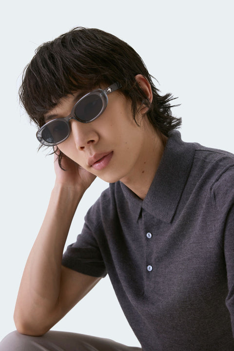 Cashmere Silk Polo Shirt, editorial photo