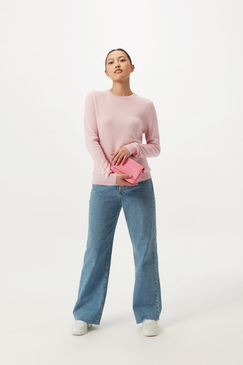 Women's Essential Cashmere Crewneck Jumper, editorial photo