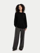 Women C-Neck Cashmere Jumper Black - Gobi Cashmere #color_black