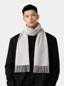 Cashmere Fringed Scarf Antarctica - Gobi Cashmere #color_steel-silver