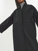 Women's Cashmere Stand Collar Coat Black - Gobi Cashmere #color_black