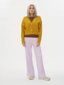 Women's Cashmere Monochrome Cardigan Lemon Curry - Gobi Cashmere #color_lemon-curry