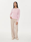 Women's Basic Cashmere Crew Neck Jumper almond blossom - Gobi Cashmere #color_pink