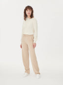 Women's Cashmere Straight Leg Jogger Taupe - Gobi Cashmere #color_beige