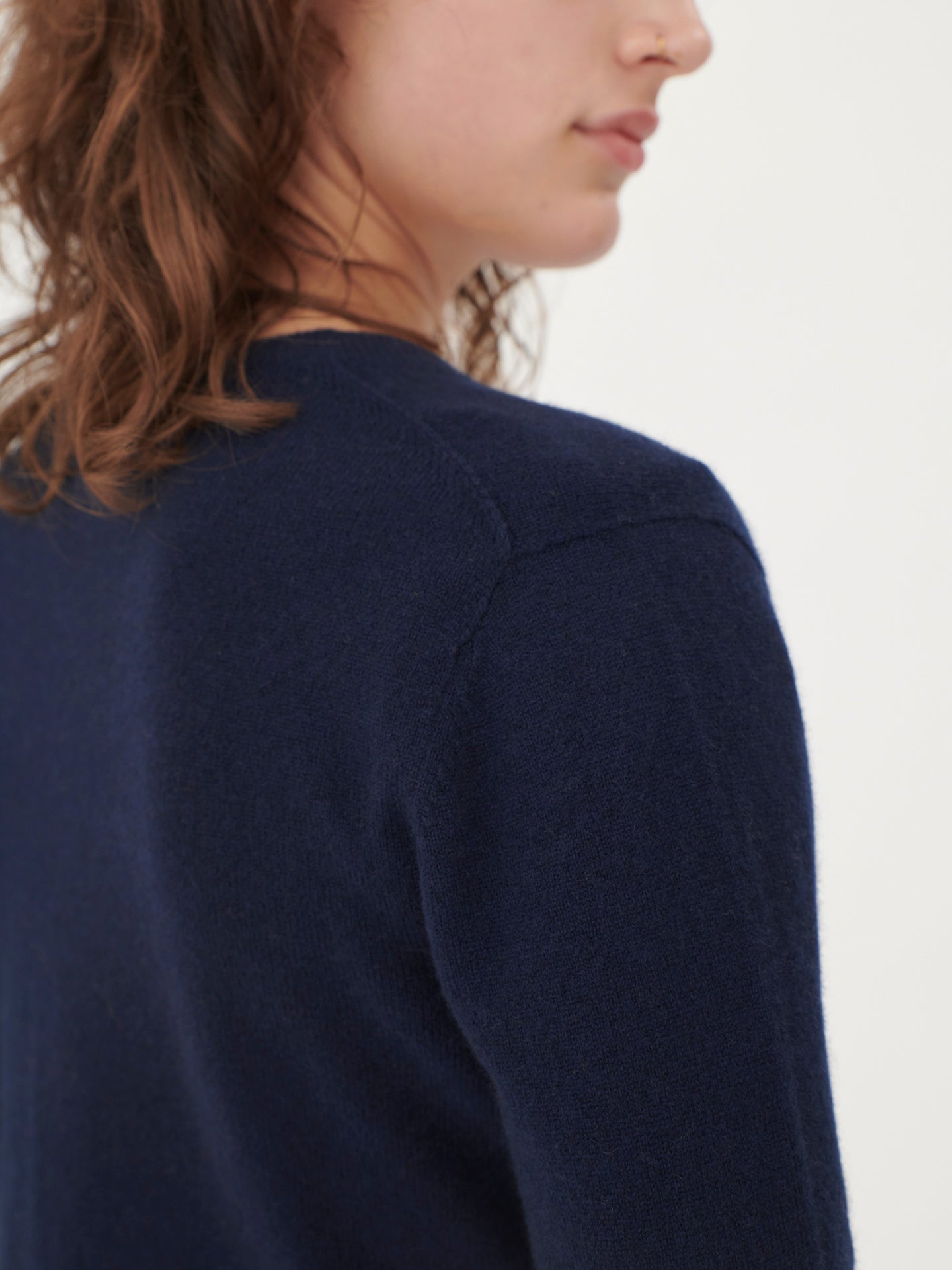 Women's Cashmere V-neck Cardigan Navy - Gobi Cashmere