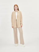 Women's Cashmere Relaxed Shawl Cardigan Beige - Gobi Cashmere #color_beige