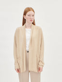 Women's Cashmere Relaxed Shawl Cardigan Beige - Gobi Cashmere #color_beige