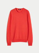 Men’s Basic Crew Neck Cashmere Jumper Fiesta | GOBI UK #color_red-orange