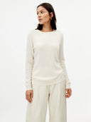 Women's Basic Cashmere Crew Neck Jumper marshmallow - Gobi Cashmere #color_marshmallow