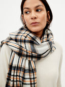 Unisex Cashmere Oversized Woven Scarf White - Gobi Cashmere #color_soft-white