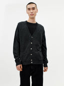 Men’s Cashmere V-Neck Button Cardigan Charcoal | GOBI UK #color_charcoal
